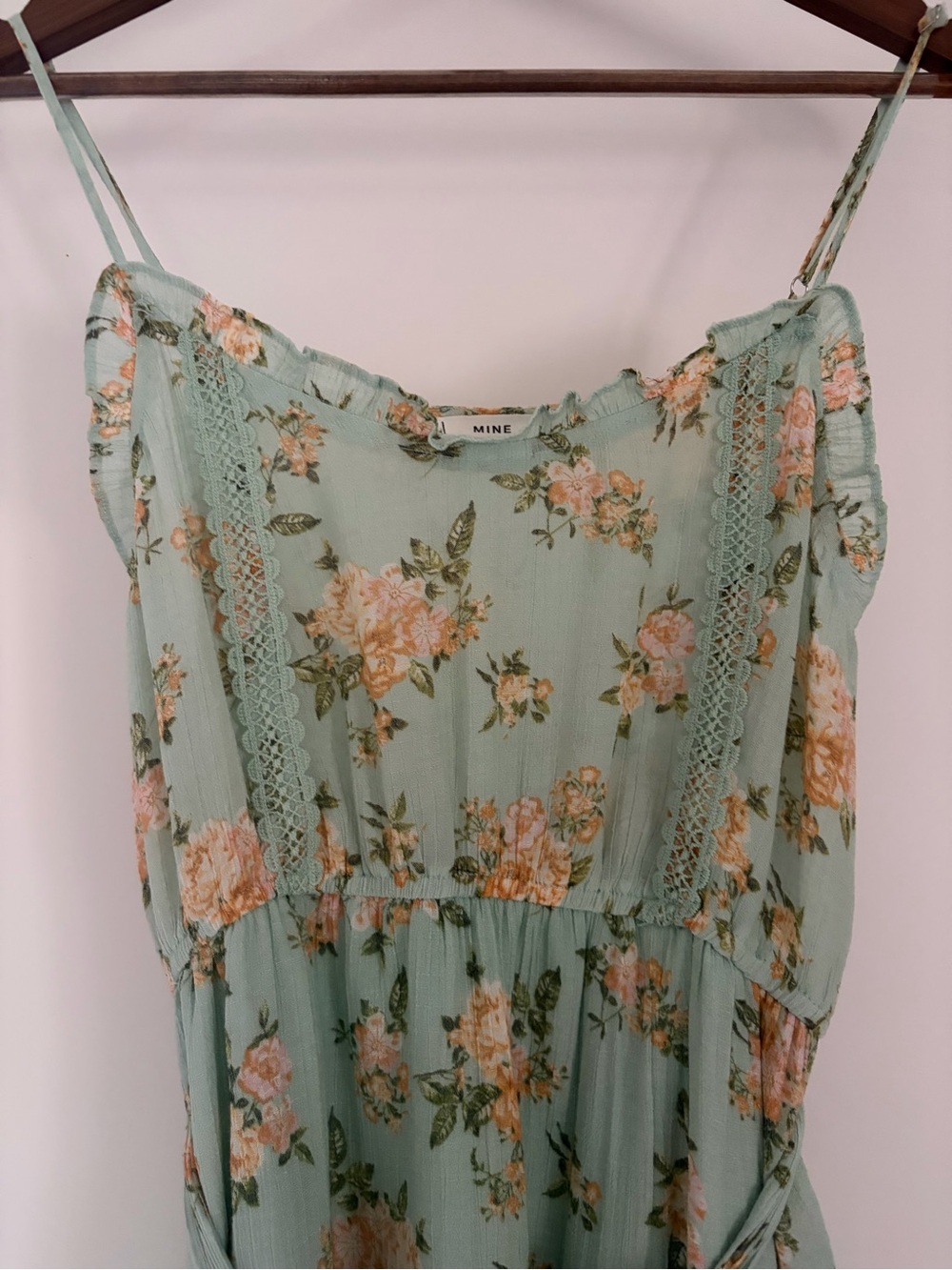 Mine Sage Floral Maxi Dress